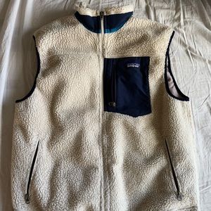 Patagonia fleece vest, men’s large white